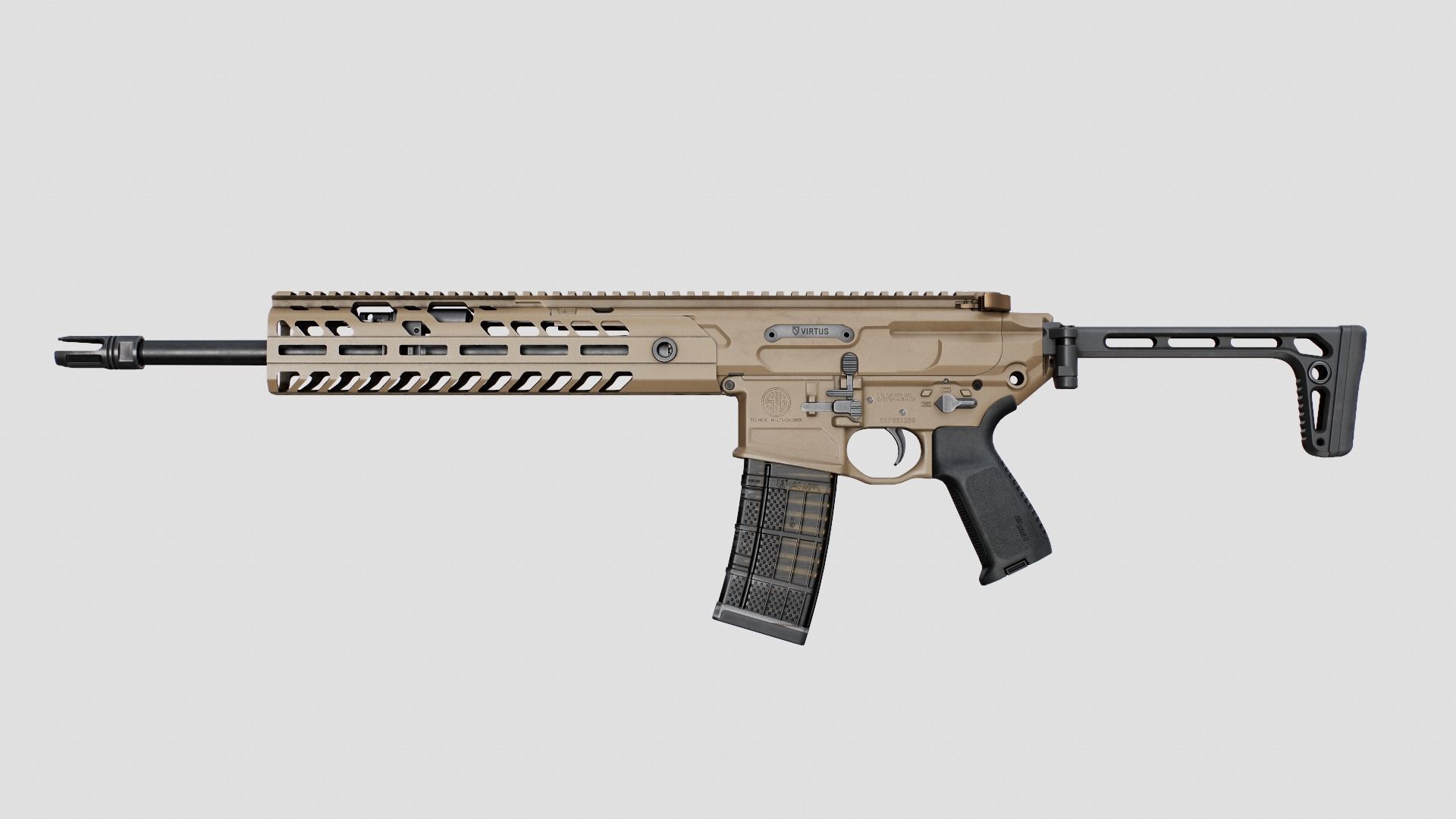 Sig Sauer MCX Virtus Assault Rifle Low-poly 3D model_14