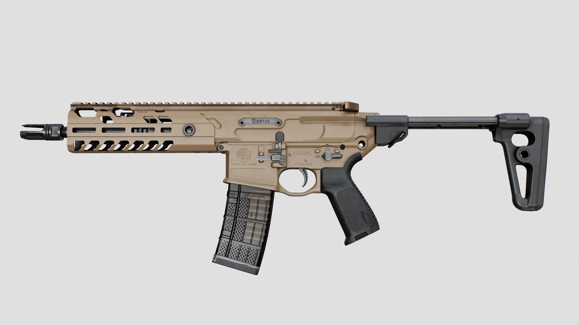 Sig Sauer MCX Virtus Assault Rifle Low-poly 3D model_8