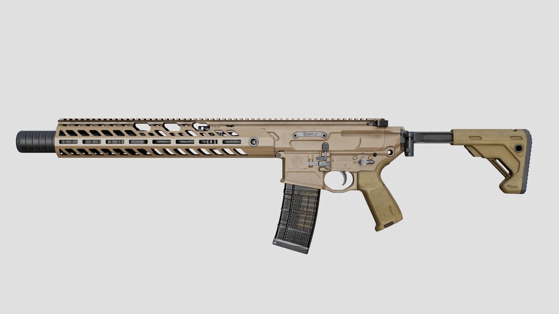 Sig Sauer MCX Virtus Assault Rifle Low-poly 3D model_26