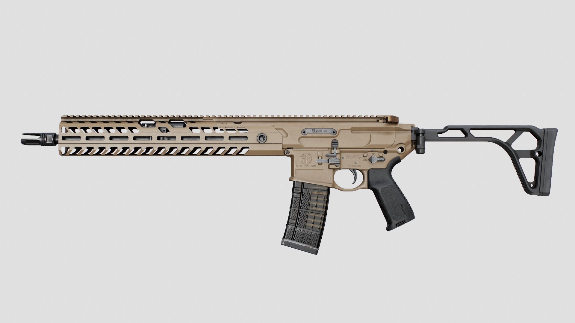 Sig Sauer MCX Virtus Assault Rifle Low-poly 3D model_17