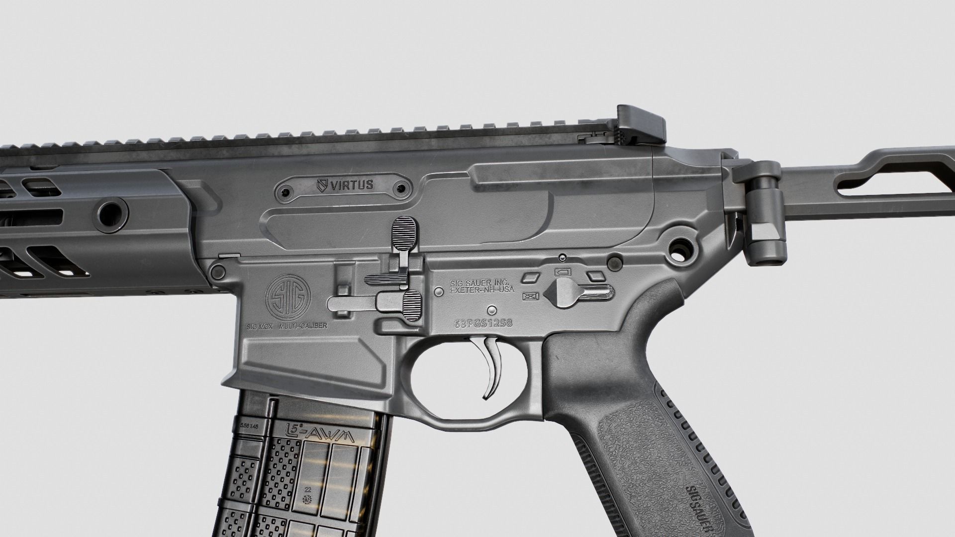 Sig Sauer MCX Virtus Assault Rifle Low-poly 3D model_31