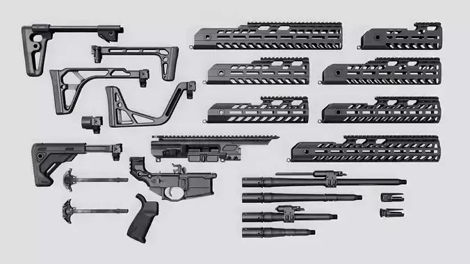 Sig Sauer MCX Virtus Assault Rifle Low-poly 3D model