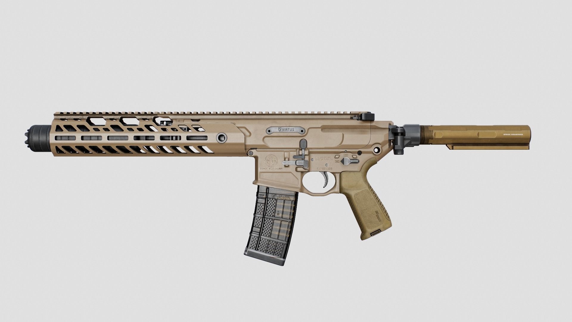 Sig Sauer MCX Virtus Assault Rifle Low-poly 3D model_23