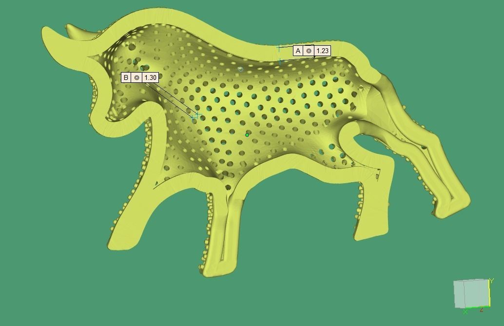 Churm bull pendant or brooch 3D print model_4