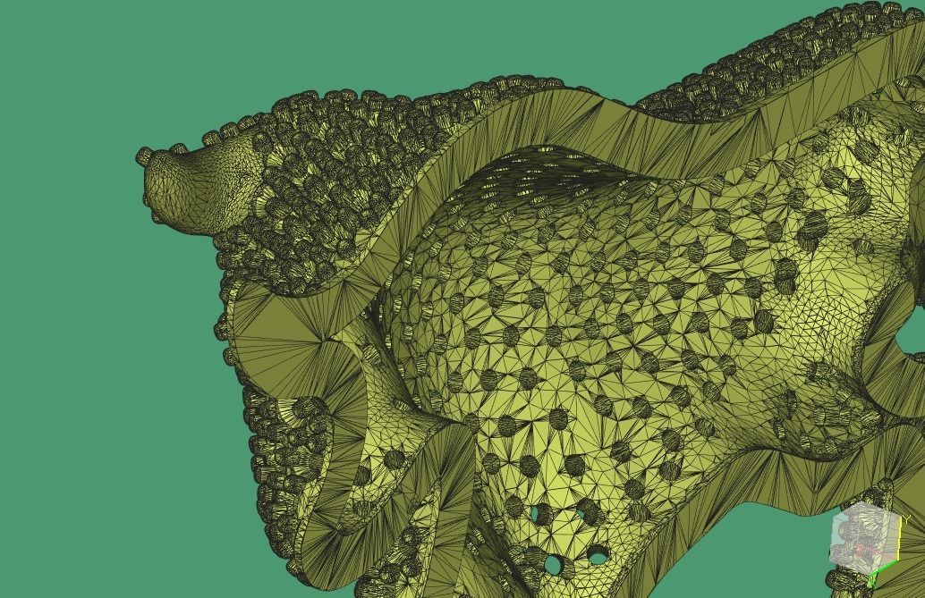 Churm bull pendant or brooch 3D print model_6