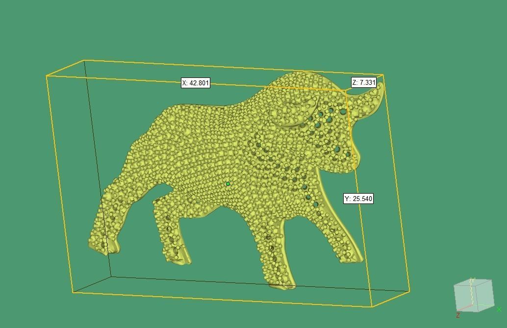 Churm bull pendant or brooch 3D print model_3