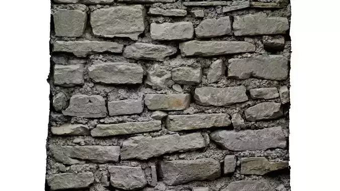 Old Stone Wall RAW Scan and tiled PBR Material