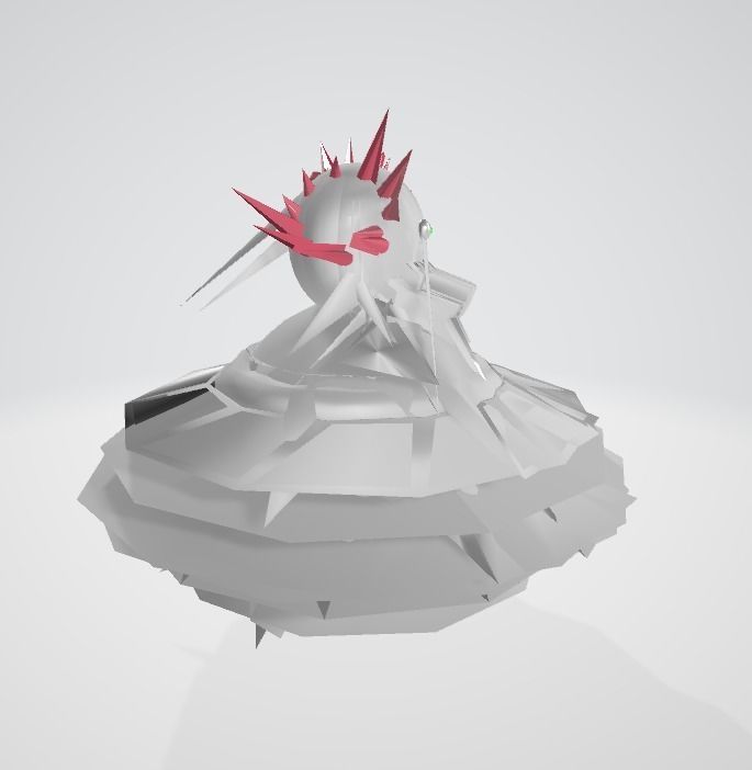 Alien monster spaceship Low-poly 3D model_3