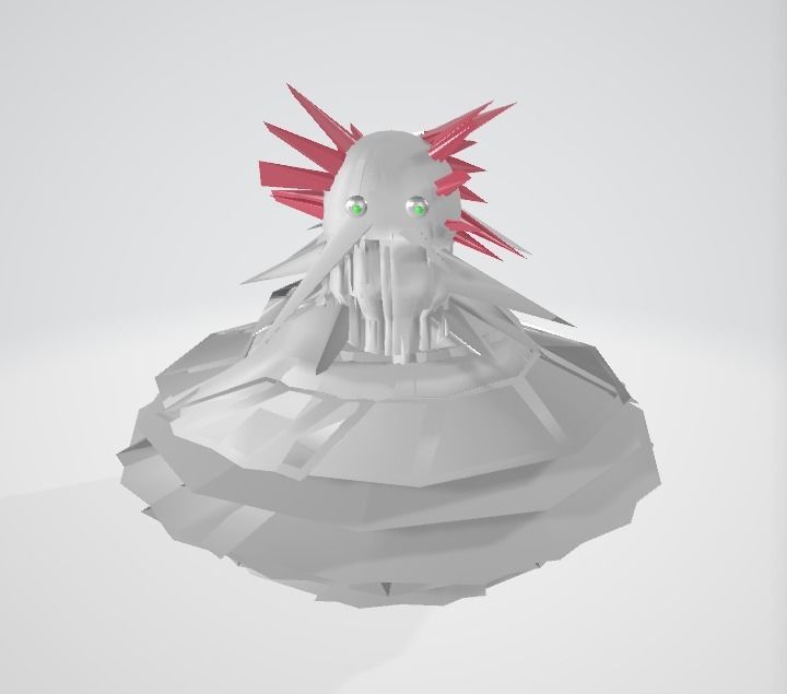 Alien monster spaceship Low-poly 3D model_2