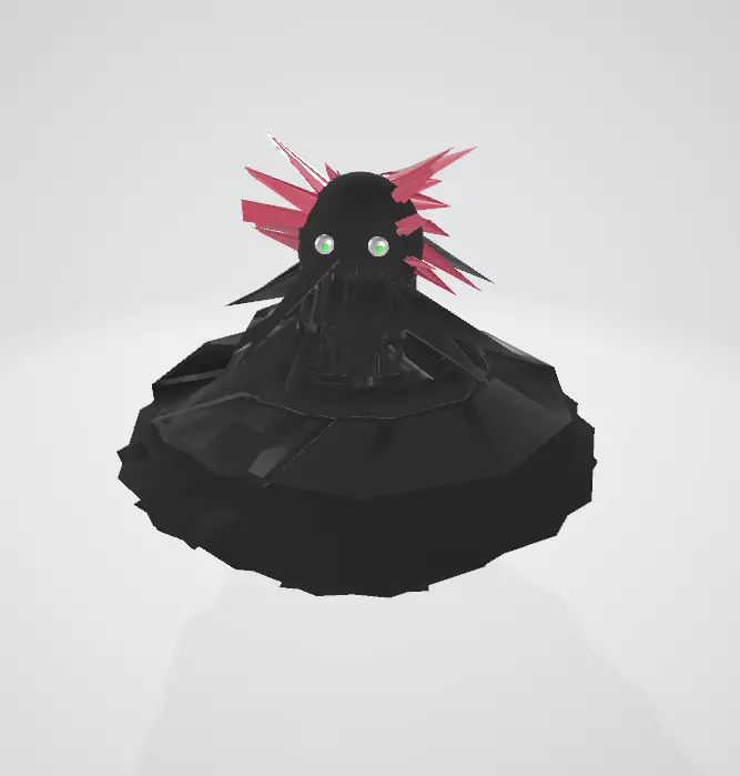 Alien monster spaceship Low-poly 3D model_0