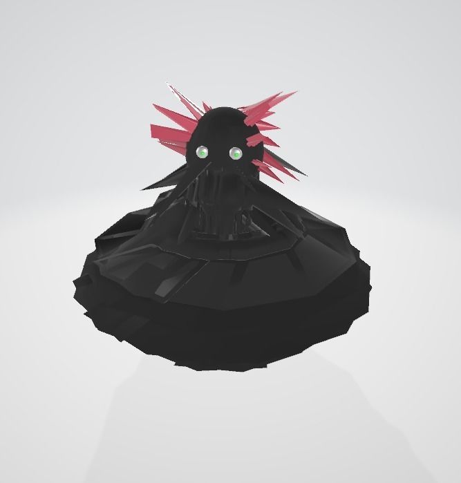 Alien monster spaceship Low-poly 3D model_1