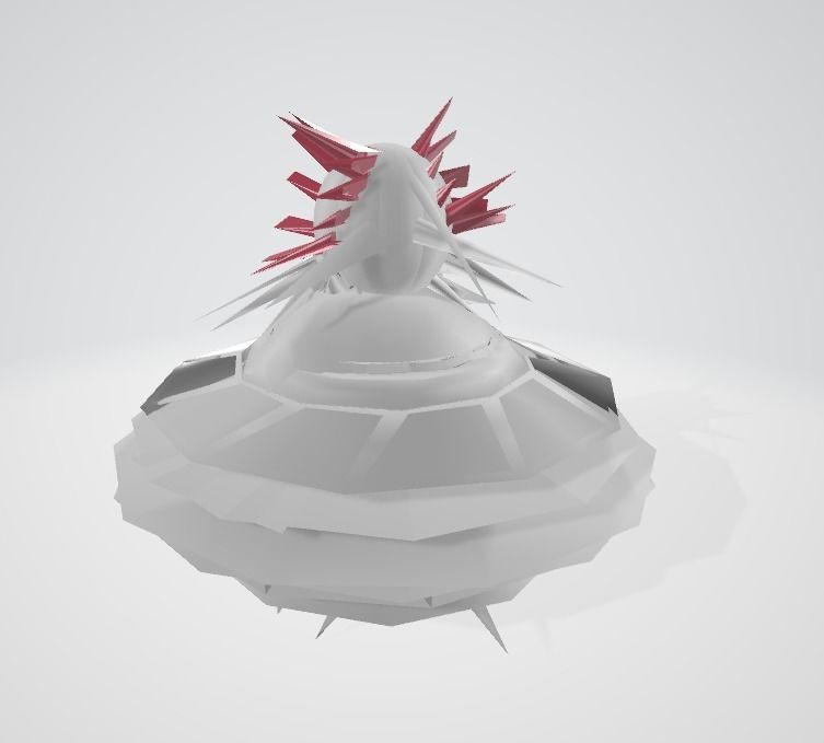 Alien monster spaceship Low-poly 3D model_4