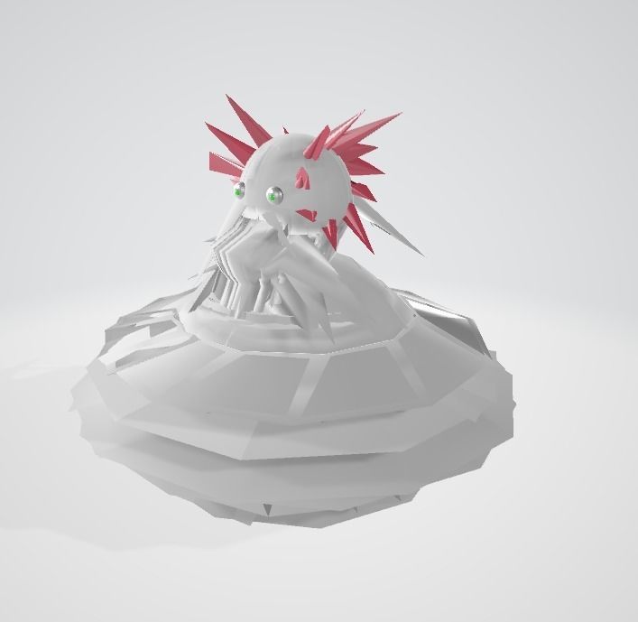 Alien monster spaceship Low-poly 3D model_5