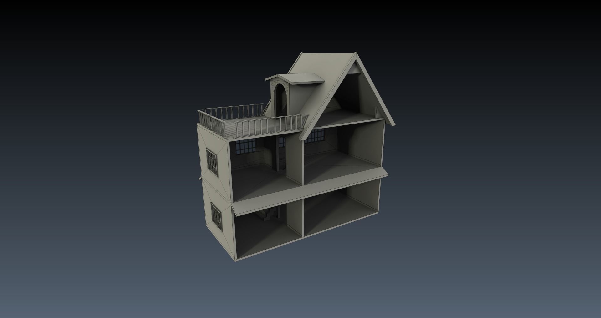 Low-Poly Horror Attic Pack Low-poly 3D model_29