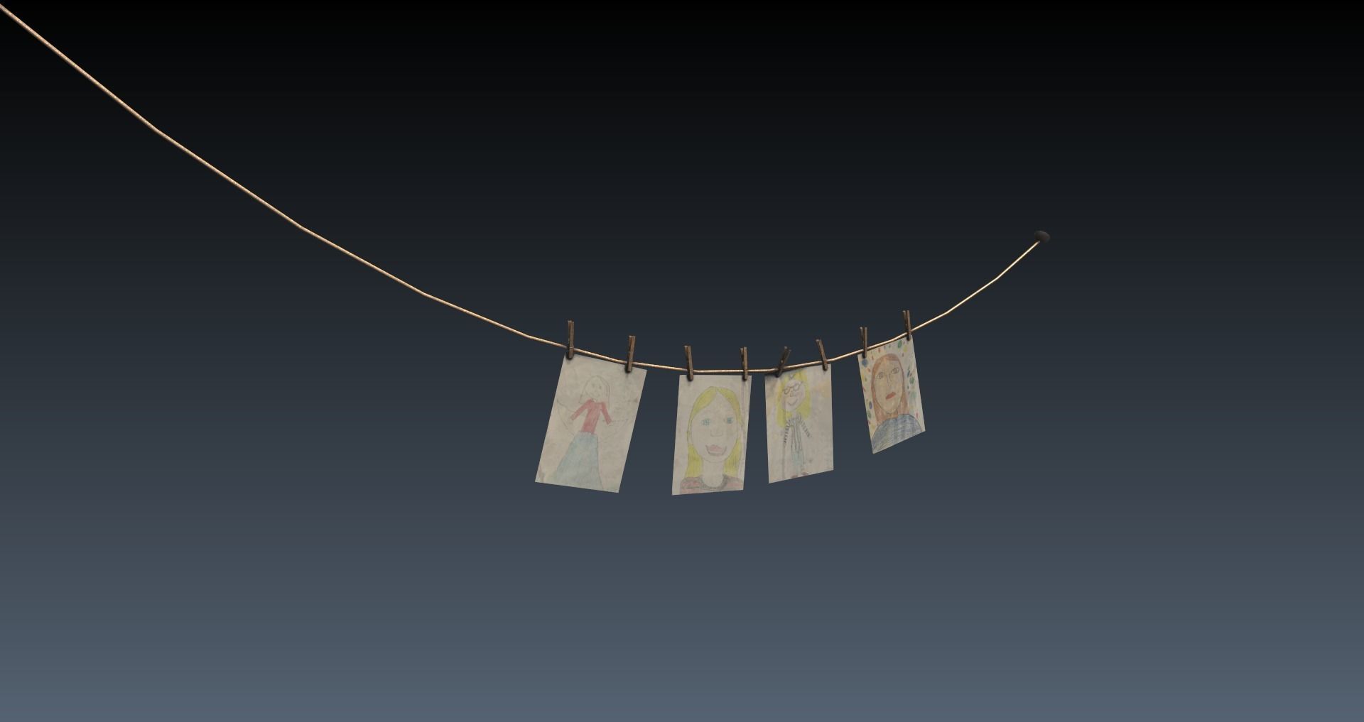 Low-Poly Horror Attic Pack Low-poly 3D model_40