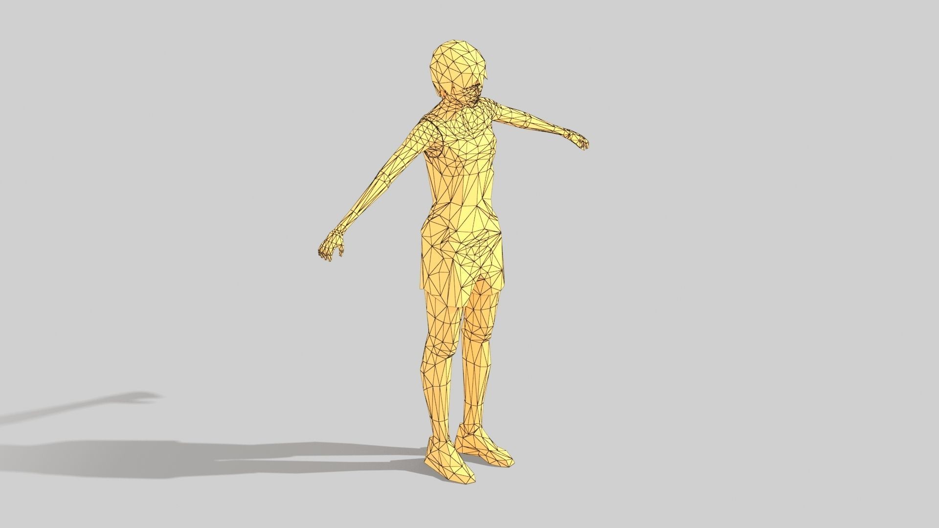 Wide Legged Forward Bend Yoga Exercise Woman Animation Low-poly 3D model_17