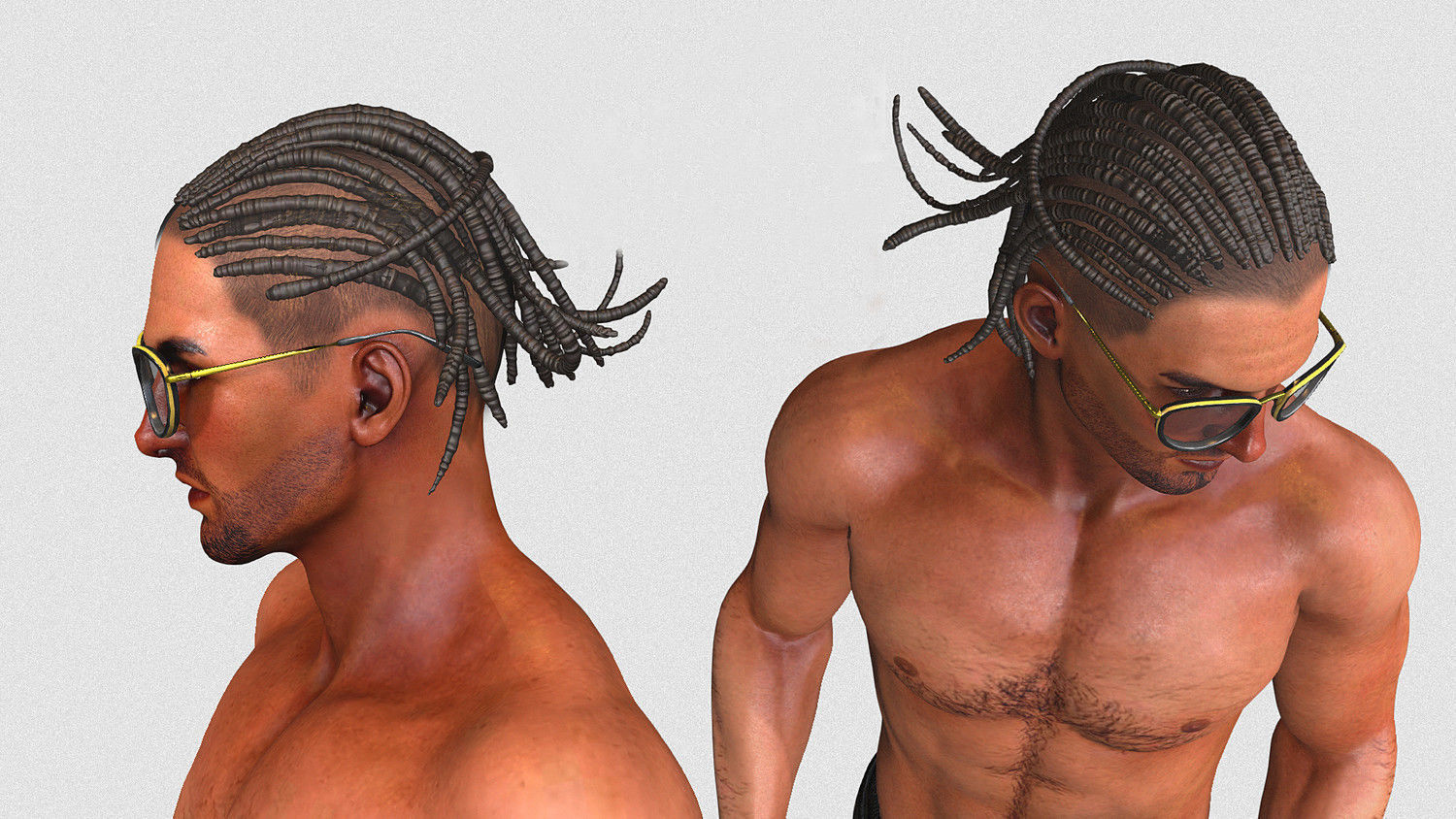 Visual Rock - Dreadlock Low-poly 3D model_2