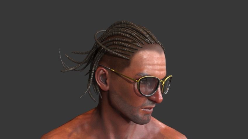 Visual Rock - Dreadlock Low-poly 3D model_6