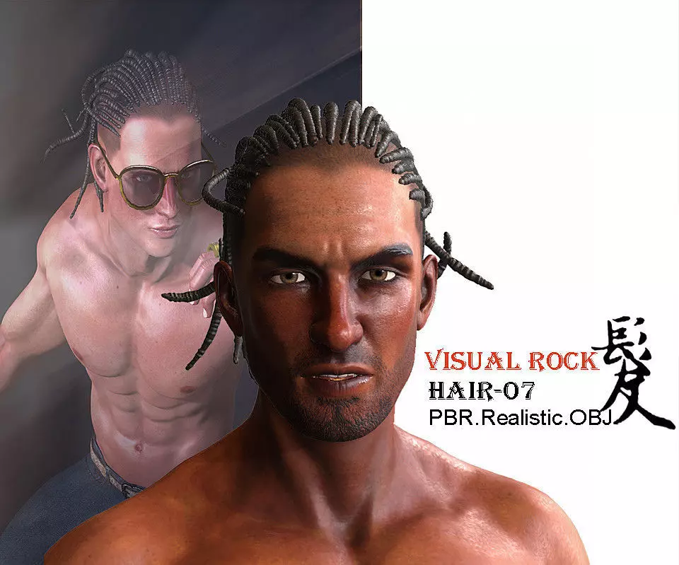Visual Rock - Dreadlock Low-poly 3D model_0