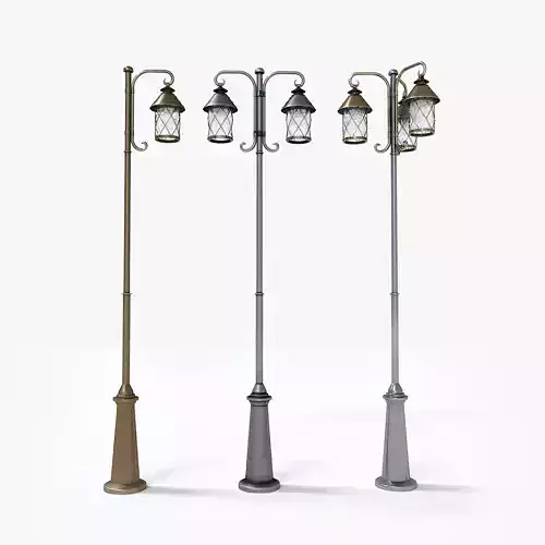 German Historical Garden street lamp 3D model