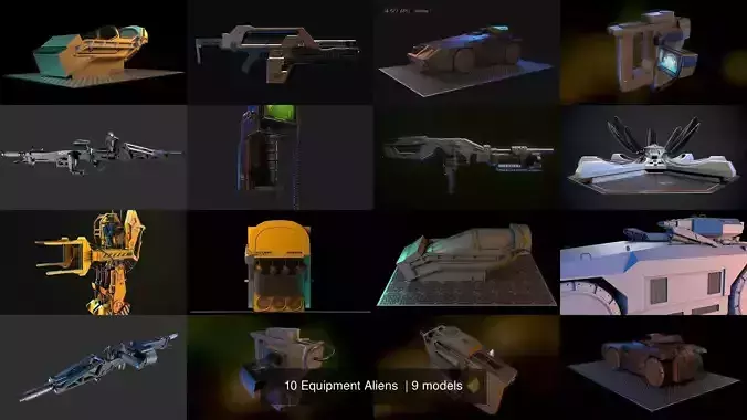 10 Equipment Aliens  3D Model Collection