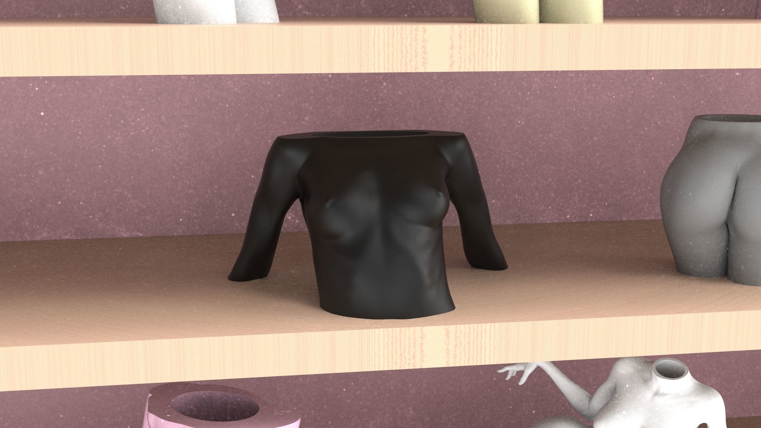 Female Vases and House decorations set 3D print model_2