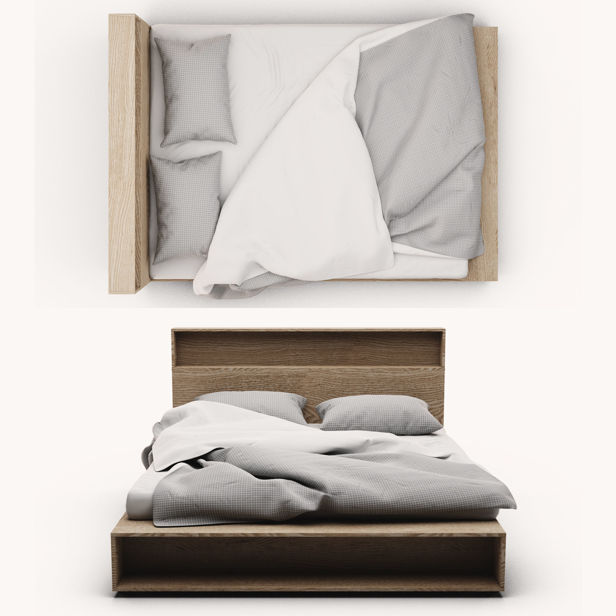 Tall Bookshelf Drawer Bed 3D model_1