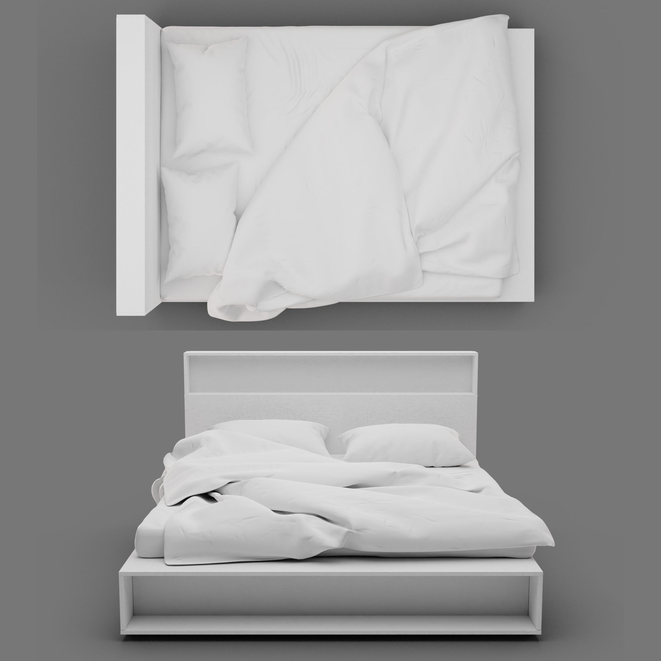 Tall Bookshelf Drawer Bed 3D model_4