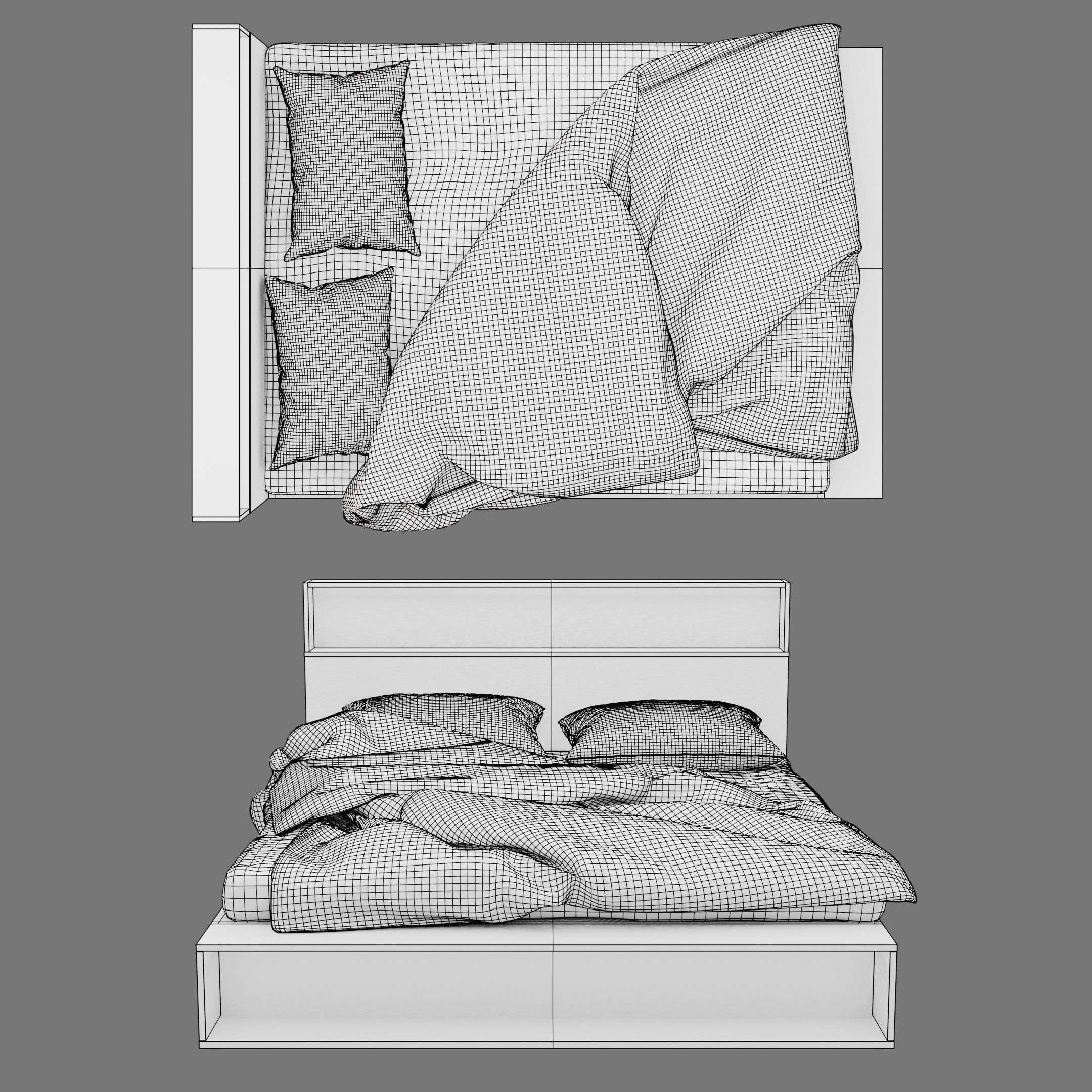 Tall Bookshelf Drawer Bed 3D model_7
