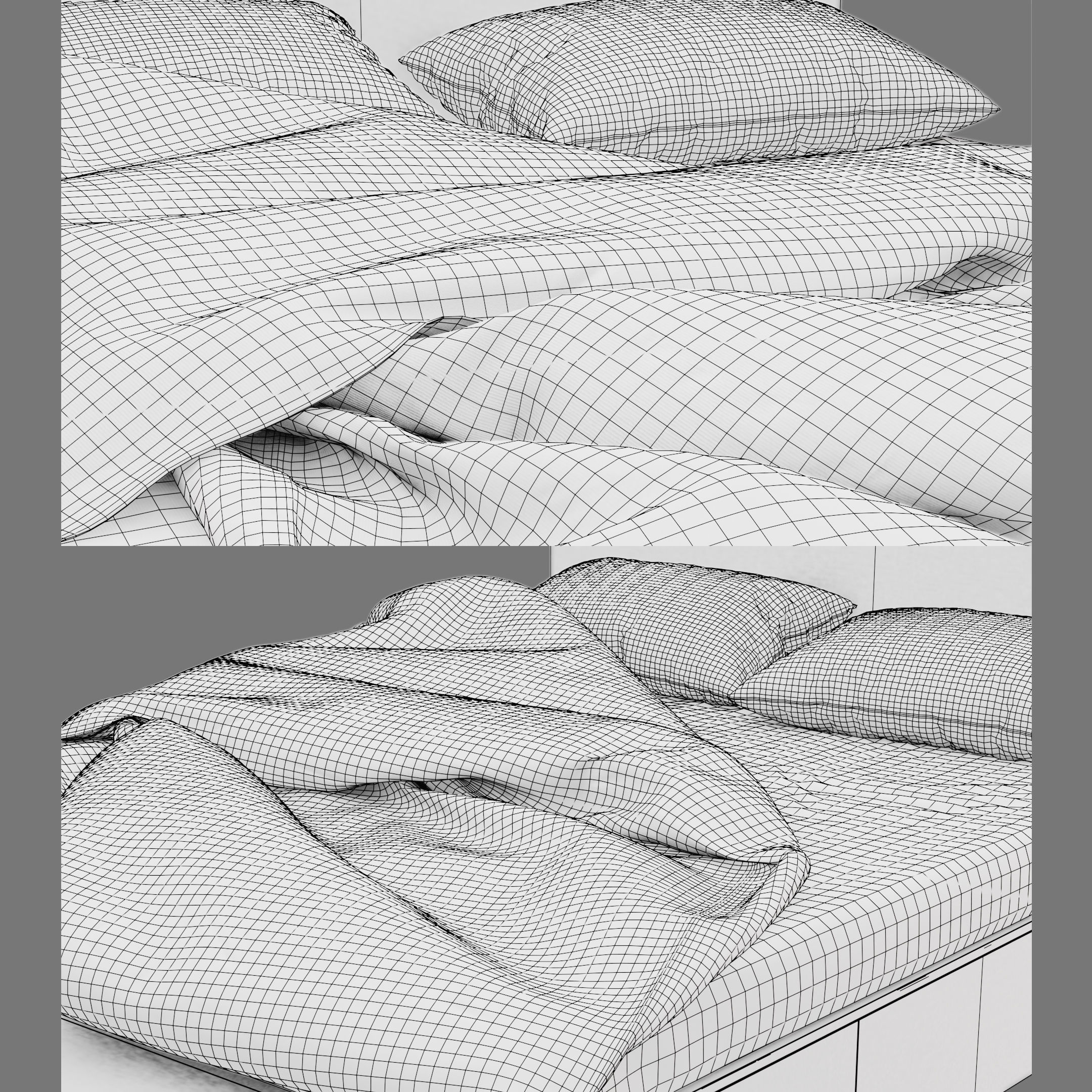 Tall Bookshelf Drawer Bed 3D model_8