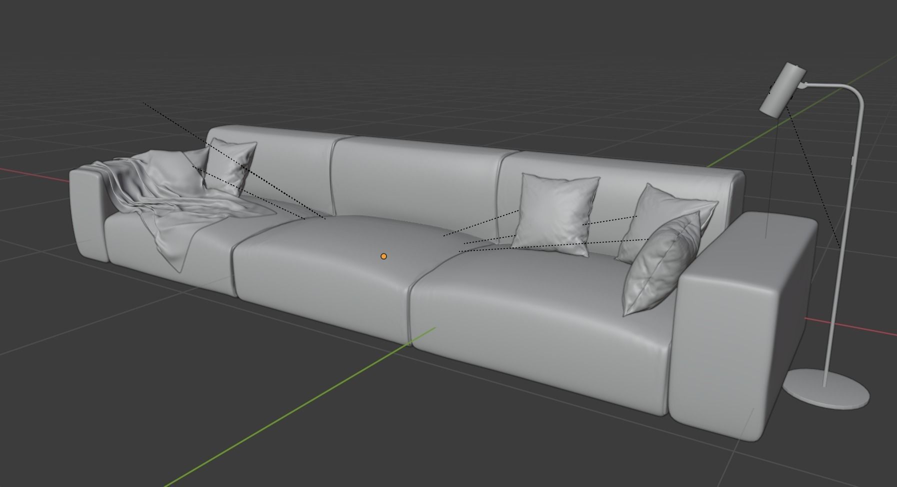 Modern sofa for archviz Free 3D model_2