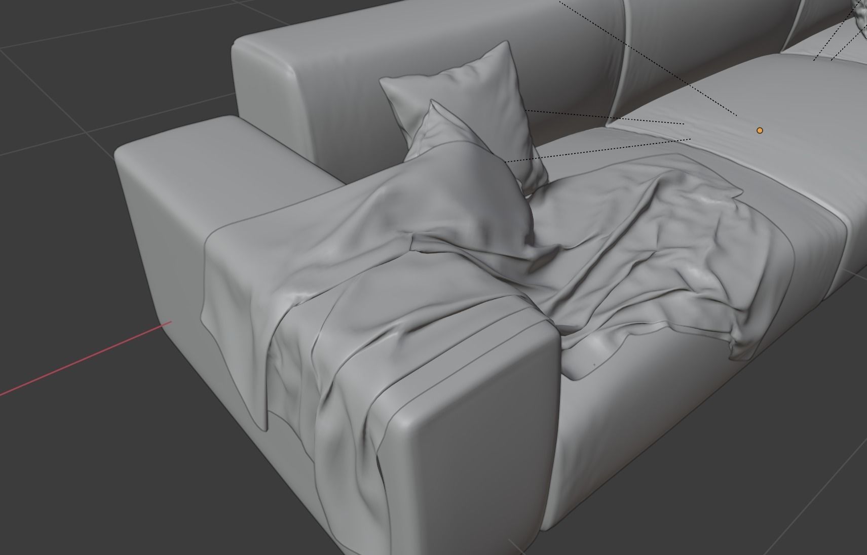 Modern sofa for archviz Free 3D model_4