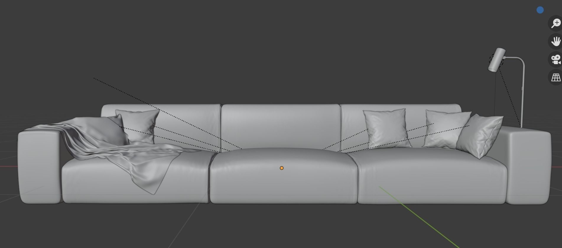 Modern sofa for archviz Free 3D model_3