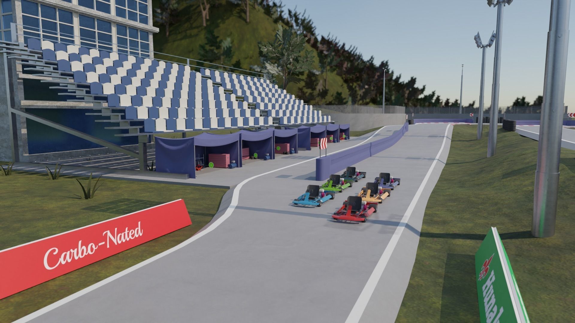 Go Kart race track Low-poly 3D model_9