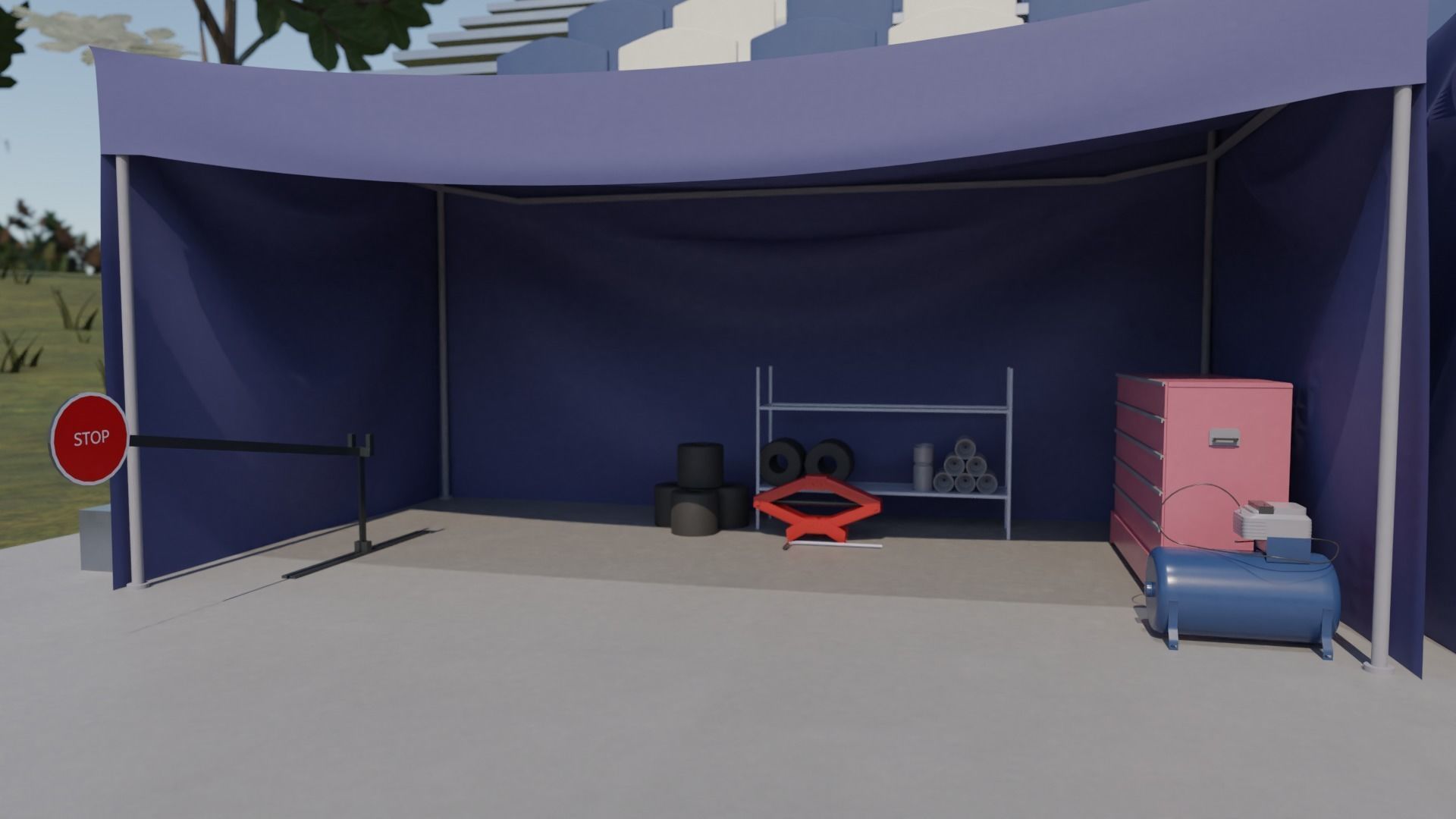 Go Kart race track Low-poly 3D model_16