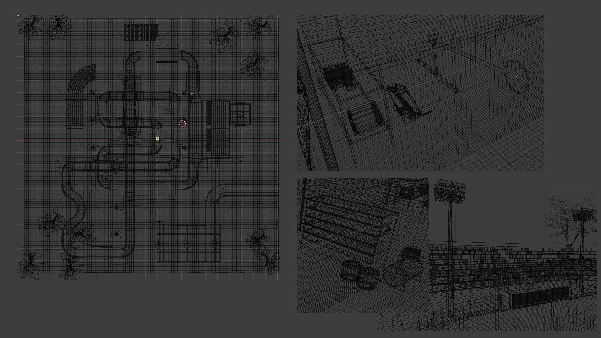 Go Kart race track Low-poly 3D model_26