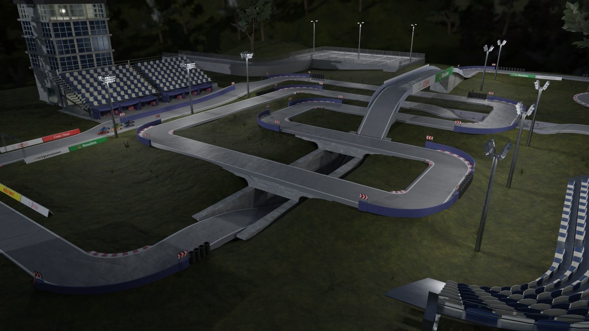 Go Kart race track Low-poly 3D model_2