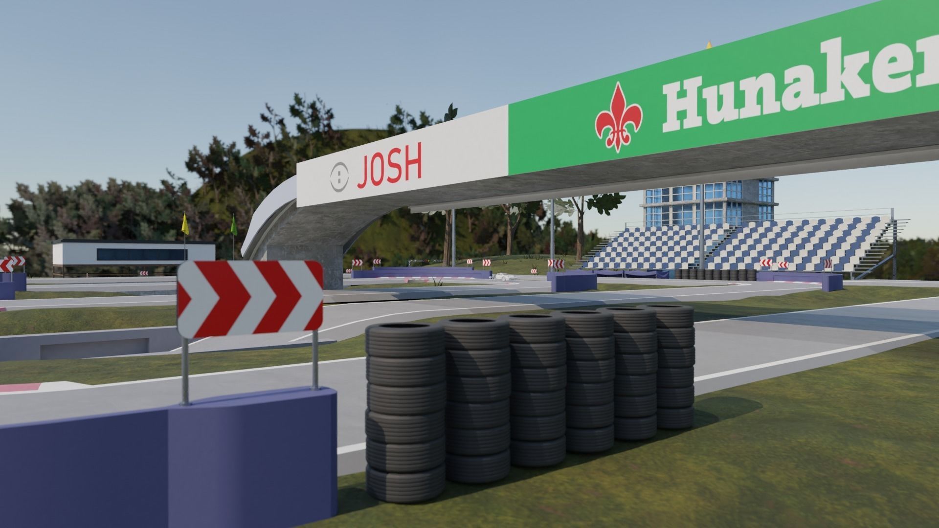 Go Kart race track Low-poly 3D model_15