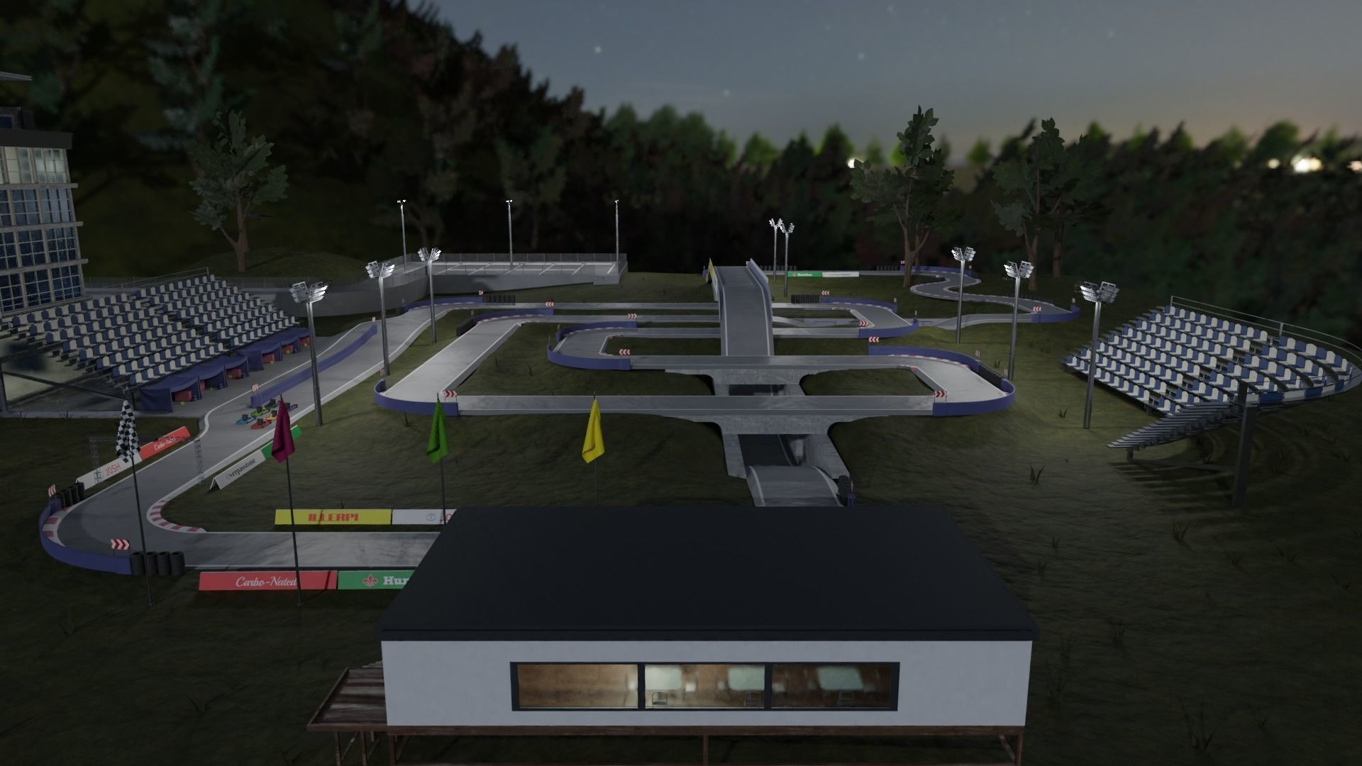 Go Kart race track Low-poly 3D model_3