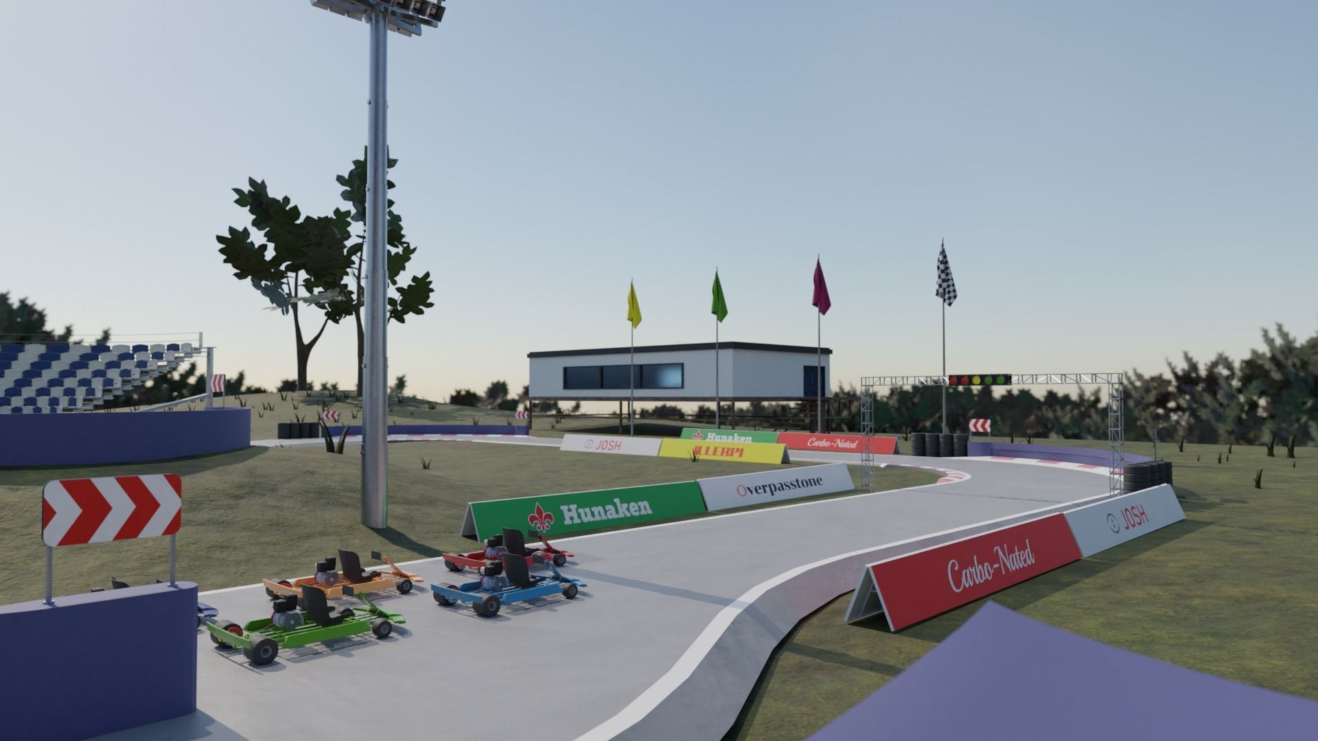 Go Kart race track Low-poly 3D model_7