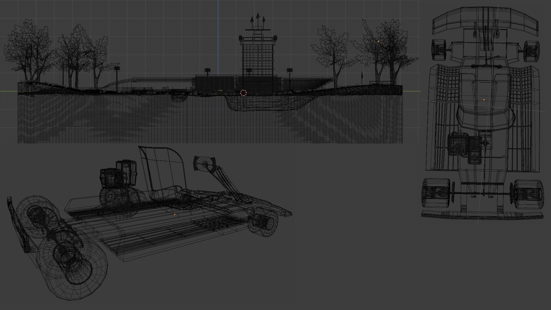 Go Kart race track Low-poly 3D model_25