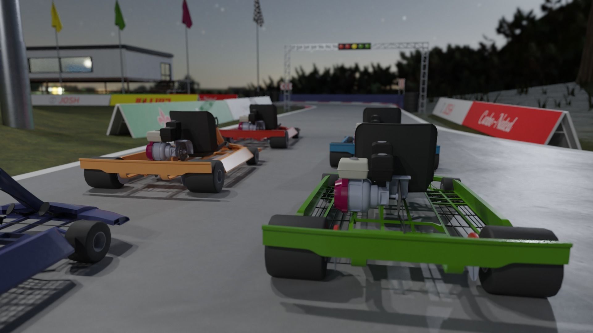 Go Kart race track Low-poly 3D model_5