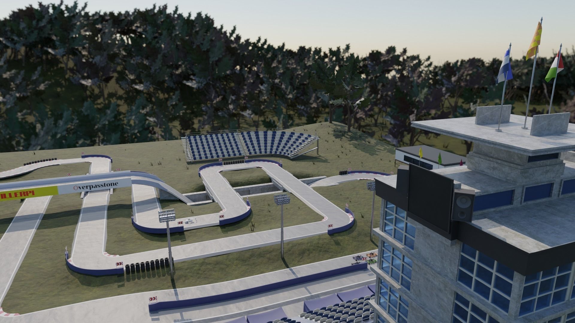 Go Kart race track Low-poly 3D model_11