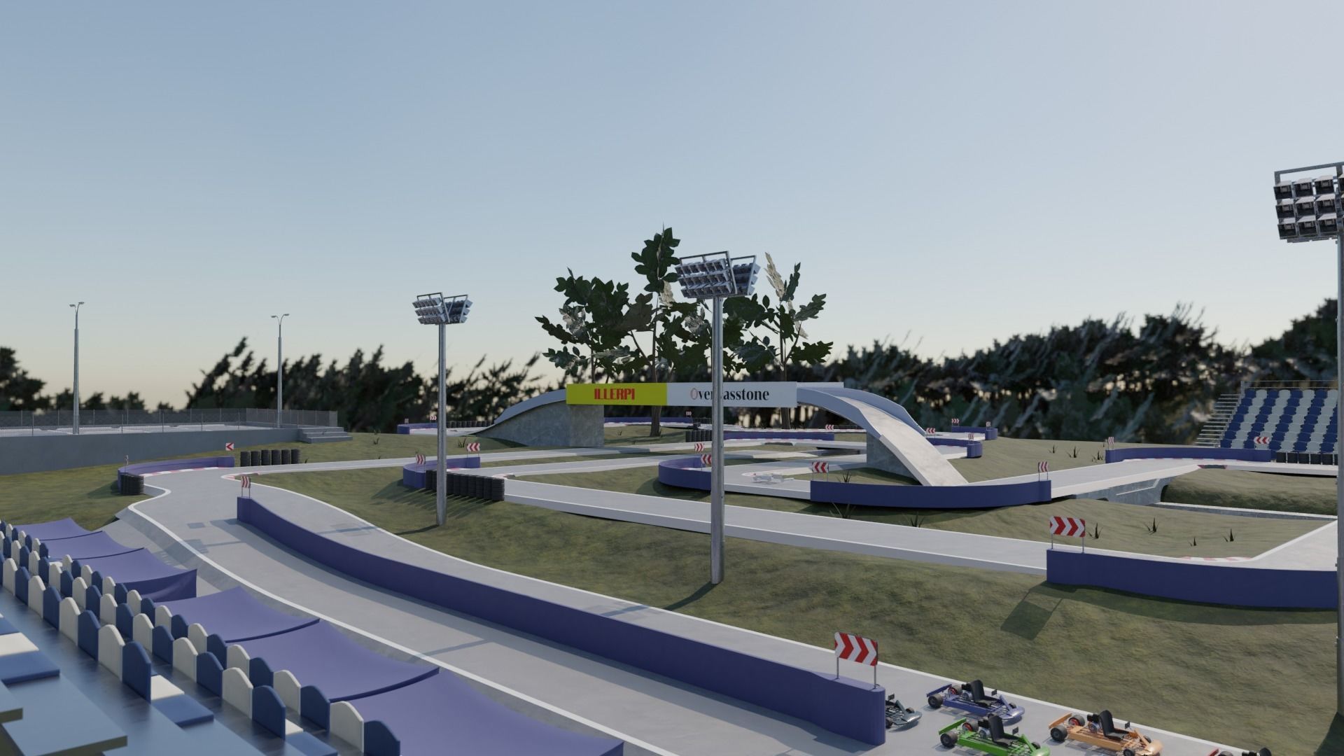 Go Kart race track Low-poly 3D model_10