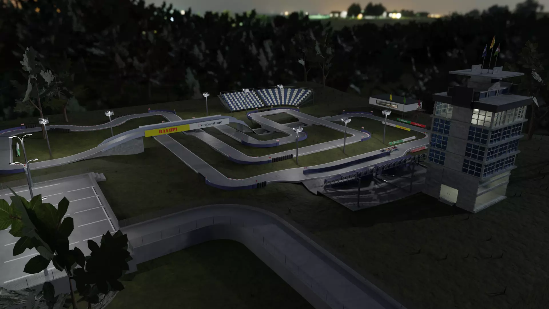 Go Kart race track Low-poly 3D model_0