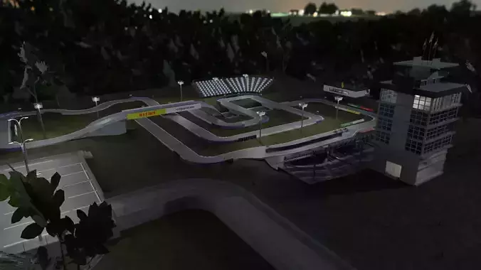 Go Kart race track Low-poly 3D model