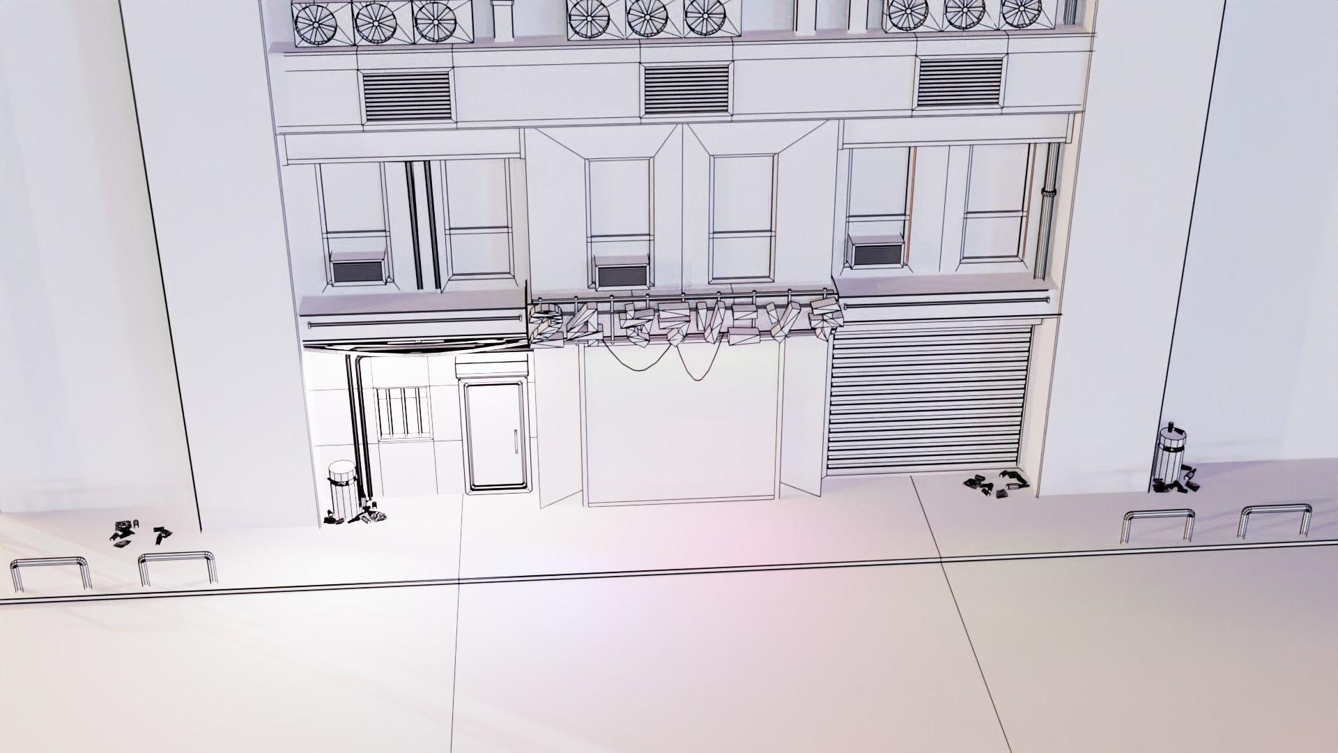 Cyberpunk Street Low-poly 3D model_6