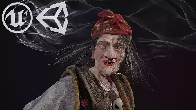 Baba Yaga Low-poly 3D model