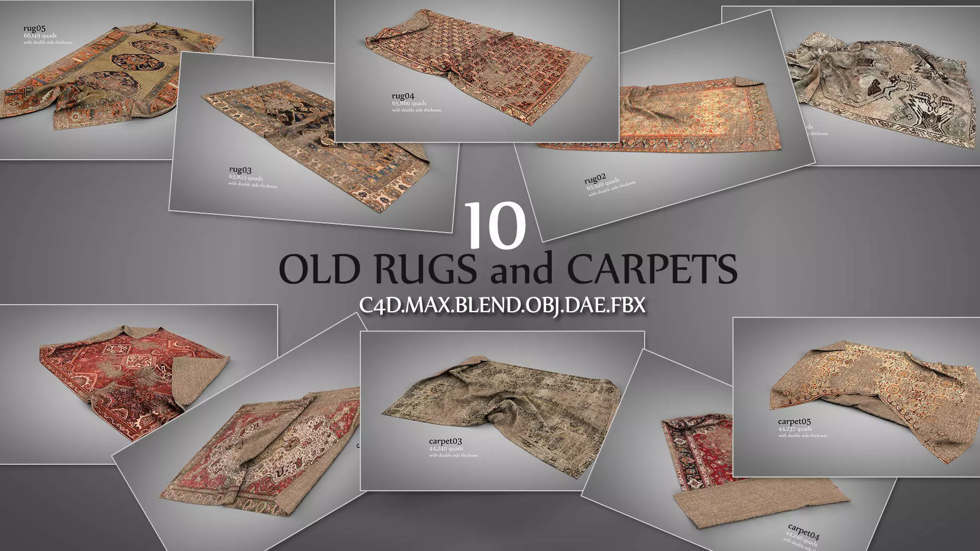 Old Rugs and Carpets 3D model_0