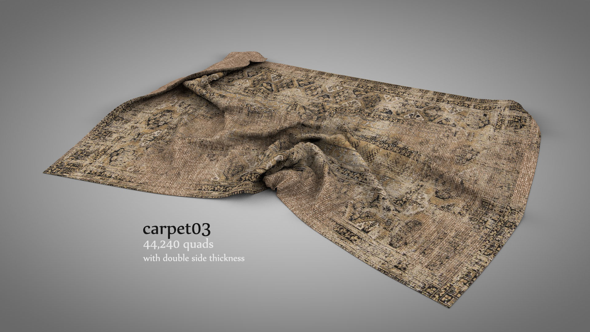 Old Rugs and Carpets 3D model_3